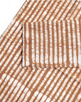Oak Brown Stripes Wax Block Print Cotton Table Napkin ( set of 4 )