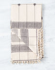 Mool Handwoven Artisanal King Size Organic Cotton Bedspread In Black & Off White