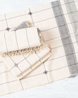 Mool Handwoven Artisanal King Size Organic Cotton Bedspread In Black & Off White
