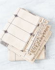 Mool Handwoven Artisanal King Size Organic Cotton Bedspread In Black & Off White