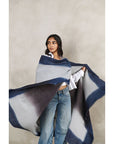 Moonstruck Blue Gray Handloom Handspun Merino Throw