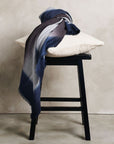 Moonstruck Blue Gray Handloom Handspun Merino Throw