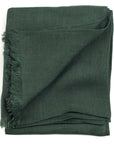 Moss Dark Green Soft Linen Silk Handwoven Modern Artisanal Scarf