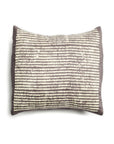 Maple Black Hand Wax Block Printed Stripes Mulberry Silk Pillow