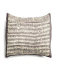 Maple Black Block Printed Stripes Mulberry Silk Pillow Cover