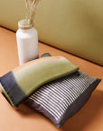 Maple Black Hand Wax Block Printed Stripes Mulberry Silk Pillow