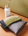 Maple Black Block Printed Stripes Mulberry Silk Pillow Cover