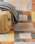 Shale Geometric Pattern Plush New Zealand Merino Hand-Knotted Rug In Warm Hues