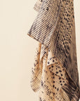 Tesu Black Gold Hand Crafted Shibori Silk Scarf