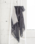 Granite Black White Ombre Linen Silk Handloom Scarf