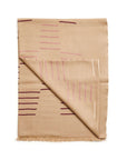 Maple Beige Handwoven Hand Embroidered Classic Scarf featuring unique patterns and soft texture.