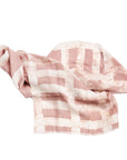 Salmon Pink Wax Block Printed Hand Woven Linen Scarf