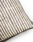 Maple Black Block Printed Stripes Mulberry Silk Pillow Cover