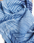 Samu Indigo Hand Printed Shibori Silk Chiffon Scarf