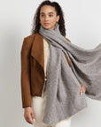 Limestone Gray Soft Cashmere Merino Handloom Scarf