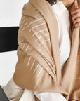 Maple Beige Handwoven Hand Embroidered Classic Scarf