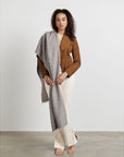 Limestone Gray Soft Cashmere Merino Handloom Scarf