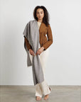 Limestone Gray Soft Cashmere Merino Handloom Scarf