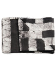 Carbo Black & White Handwoven Wax Block Printed Linen Scarf