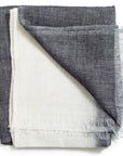 Granite Black White Ombre Linen Silk Handloom Scarf
