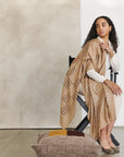 Maple Beige Handwoven Hand Embroidered Classic Scarf