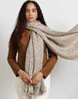 Forest Night Handwoven Neutral Cashmere Merino Scarf