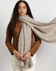 Forest Night Handwoven Neutral Cashmere Merino Scarf