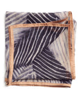 Samu Black Hand Crafted Shibori Print Silk Chiffon Square Scarf folded with elegant design features.