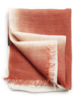 Pecan Brown Ombre Dyed Hand Woven Linen Scarf