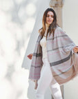 Pewter Gray Stripes Hand Spun Organic Cotton Handloom Throw