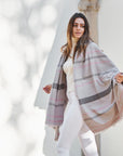 Pewter Gray Stripes Hand Spun Organic Cotton Handloom Throw