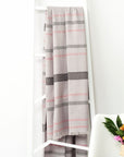 Pewter Gray Stripes Hand Spun Organic Cotton Handloom Throw