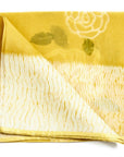 Primrose Turmeric Hand Painted Floral Print Shibori Large Square Silk Scarf