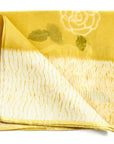 Primrose Turmeric Hand Painted Floral Print Shibori Large Square Silk Scarf