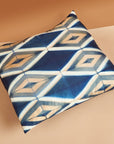 Tisa Indigo Handcrafted Shibori Geometri Print Mulberry Silk Pillow