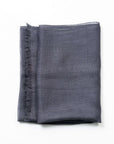 Resin Dark Brown Hand Woven Soft Linen Silk Scarf in charcoal color, showcasing its elegant hand-woven texture.