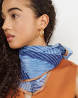 Samu Indigo Hand Printed Shibori Silk Chiffon Scarf