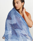 Samu Indigo Hand Printed Shibori Silk Chiffon Scarf