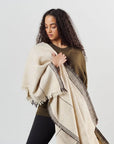 Seytu Off White Striped Gently Textured Handloom Throw