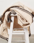 Seytu Off White Striped Gently Textured Handloom Throw