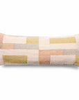 Shale Hand Woven Pastel Color Large Geometric Lumbar Pillow showcased in soft cotton with a geometric design.