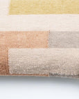 Shale Hand Woven Pastel Color Large Geometric Lumbar Pillow close-up showing soft cotton textures and pastel colors.