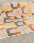 Shale Geometric Pattern Plush New Zealand Merino Hand-Knotted Rug In Warm Hues