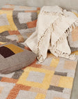 Shale Geometric Pattern Plush New Zealand Merino Hand-Knotted Rug In Warm Hues