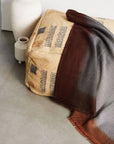 Simply Taupe Brown Gray Hand Spun Merino Handloom Throw