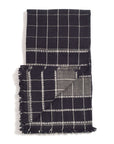 Treacle Checks Pattern Organic Cotton Handloom Throw showcasing a luxurious black and white checked design.