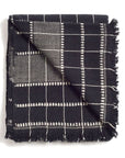 Charco Black Checks Pattern Handwoven Organic Cotton Throw