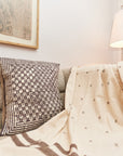 Oasis Charcoal Hand Crafted Wax Block Print Mulberry Silk Pillow