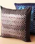 Naami Black Handcrafted Shibori Print Mulberry Silk Pillow
