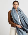Moonlight Blue Handloom Merino Throw